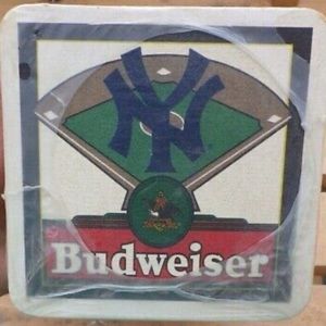 Vintage NY  New York Yankees Baseball Budweiser Drink Coasters Sealed Package